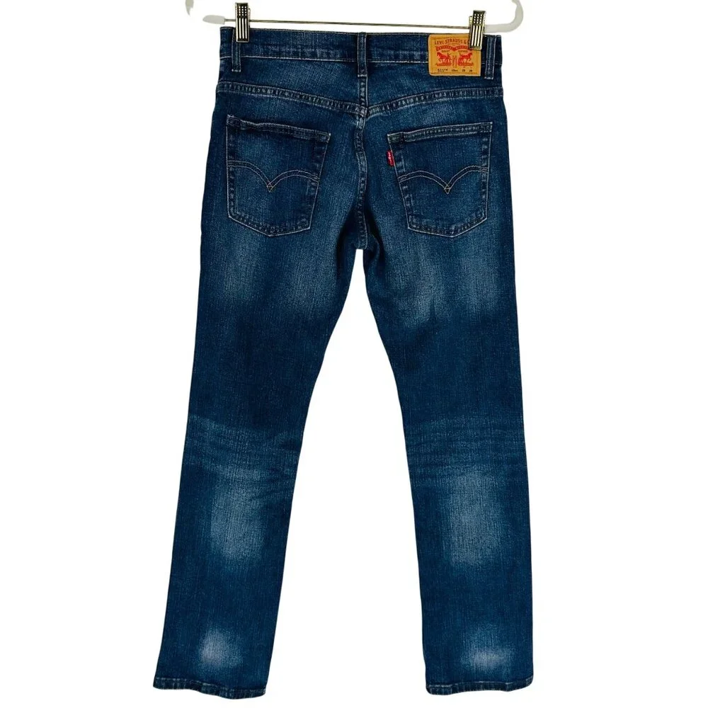 Levis 511 Slim Fit Boys Stretch Cotton Denim Jeans Medium Wash 16 Reg 28x28 - Picture 5 of 12